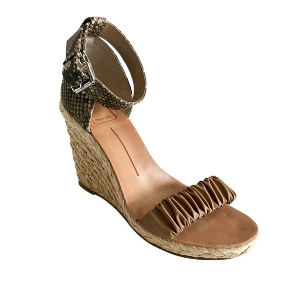 Dolce Vita Two Piece Platform Wedge Sandals Animal Print - Picture 1 of 13
